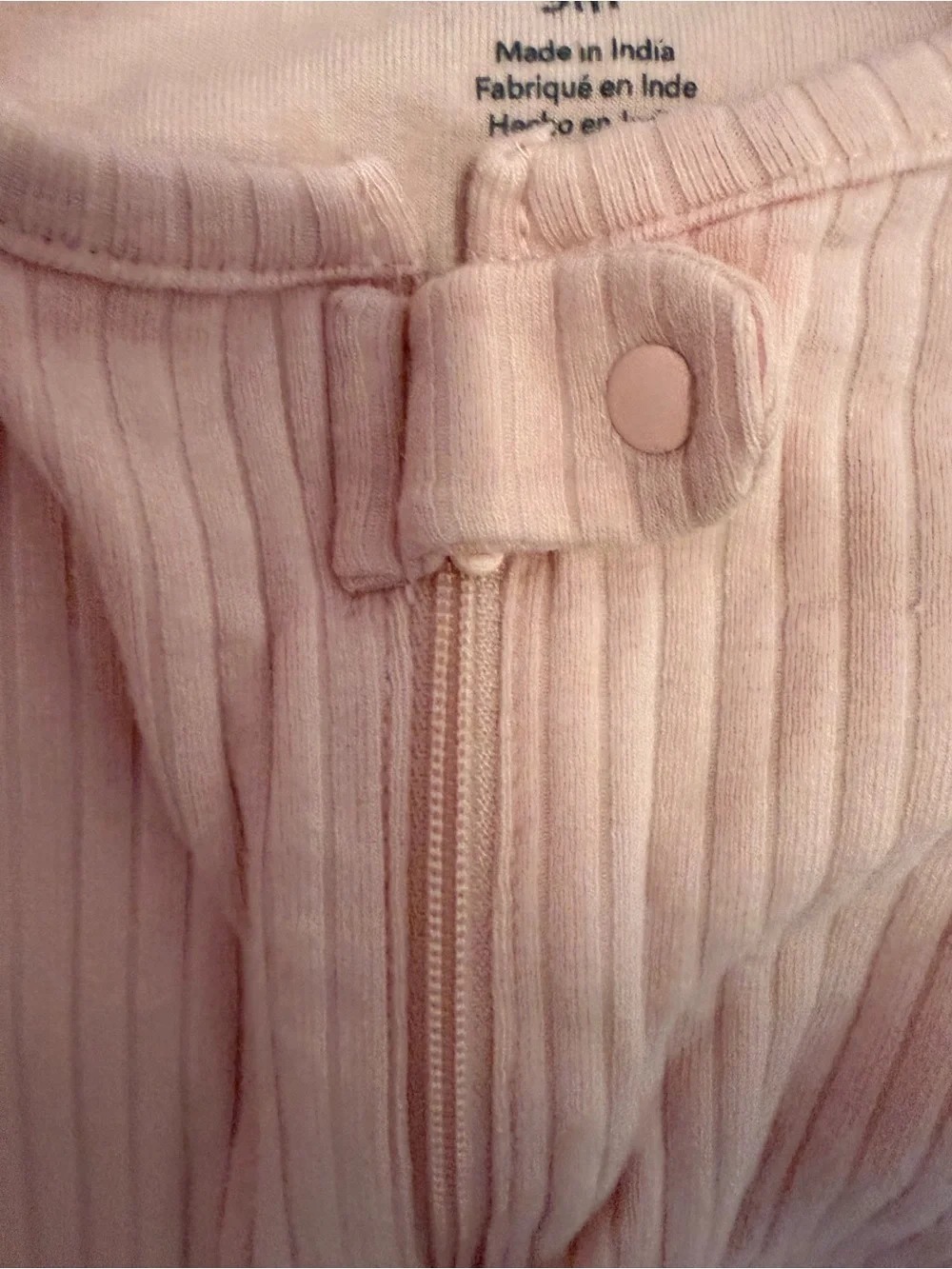 Carter's Light Pink Ribbed Footed One-Piece